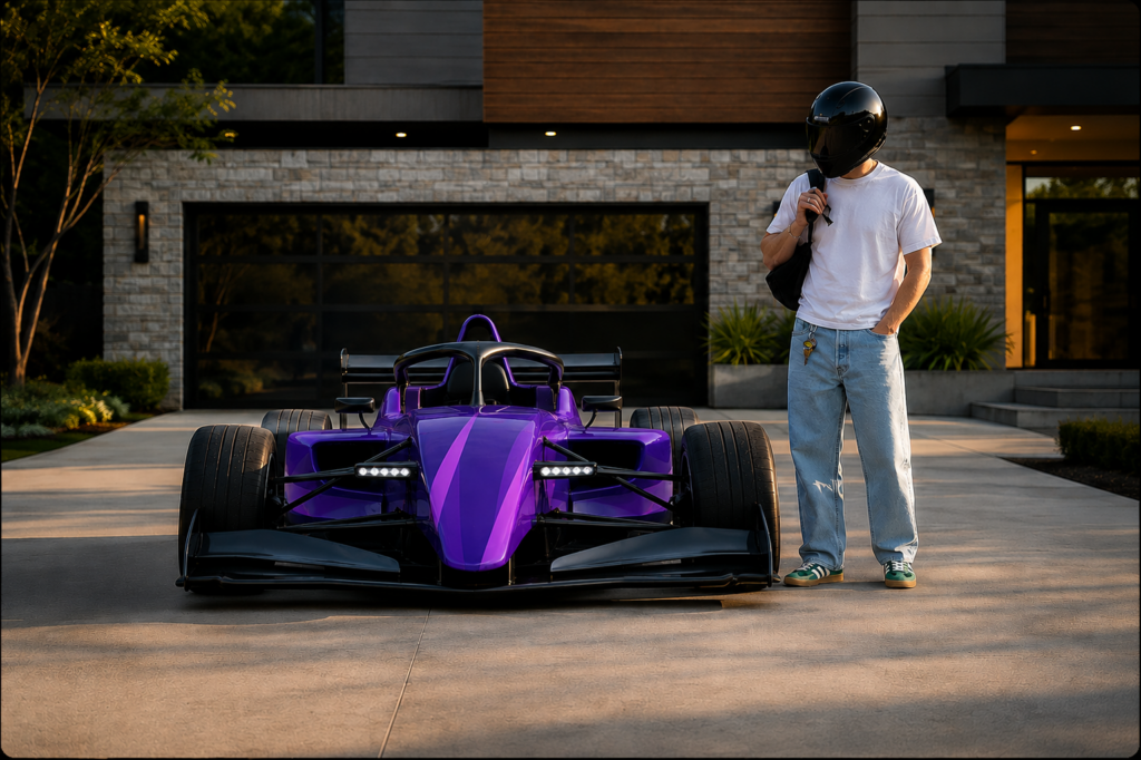 House With Person Purple